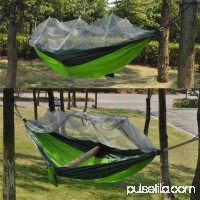 2 Person Travel Outdoor Camping Tent Ultralight Hanging Hammock Bed With Mosquito Net Portable Parachute Cloth Hammock, Army Green   569951638